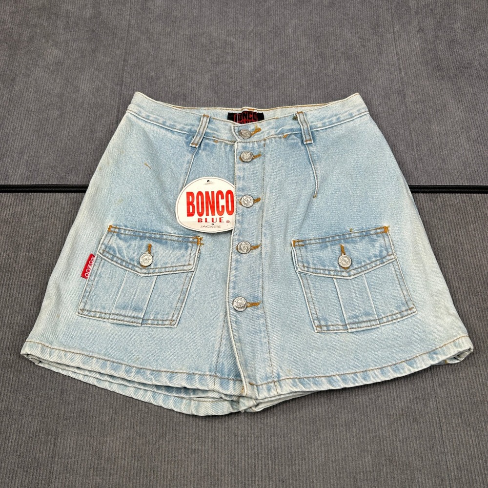 Bongo Blue Vintage Denim Shorts Light Wash Cargo Pocket Button Fly Size 9 Mexico